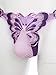 Miutii Mens Butterfly Lace Embroidery Jockstrap T-Back Briefs Bulge Pouch G-string Sissy Underwear Purple Medium