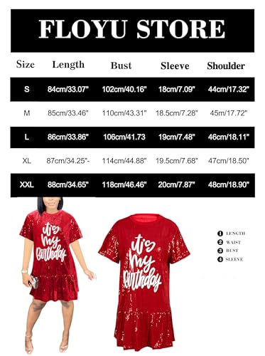 Image of FLOYU Women Sequin Birthday Dress It's My Birthday Dresses Sparkly Party Tops Sexy Birthday Outfits