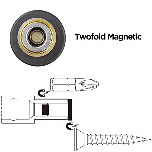 Kaifnt K354 Magnetic Screwdriver Bit & Screw Holder Socket Adapters, 3-Piece #TOP2