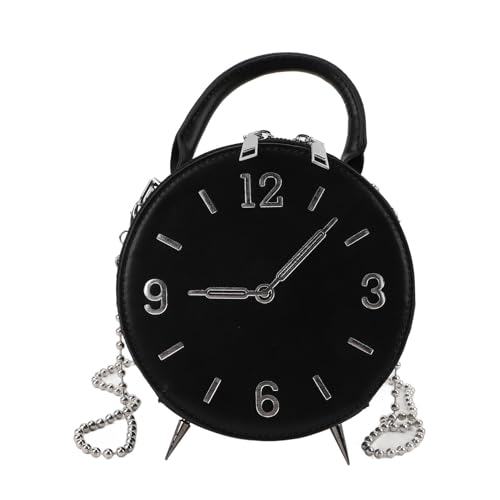 Fabater Bolso de Hombro Pequeño, Bolso Pequeño Suave y Cómodo, Diseño de Reloj Redondo, Resistente Al Agua para Uso Diario para Mujeres (BLACK) Fabater Bolso de Hombro Pequeño, Bolso Pequeño Suave y Cómodo, Diseño de Reloj Redondo, Resistente Al Agua para Uso Diario para Mujeres (BLACK)