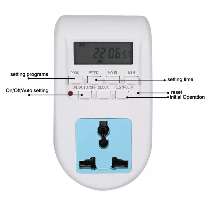Easymet AL-06 Digital Timer Switch front view with button labels