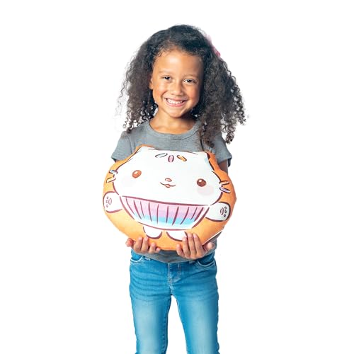 Image of Northwest Gabby's Dollhouse Cakey Cat Cloud Pillow 12 inch - Plush Kids Stuffed Toy, Cute Cartoon Character, Soft Bedroom Decor, Gift for Girls & Boys