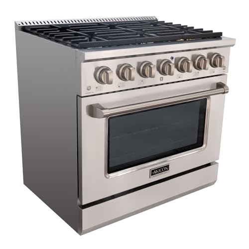 Akicon 36 Inch Freestanding Gas Range Gas Oven Stove with 6 Sealed