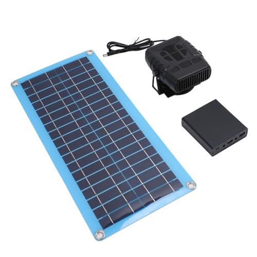 Asixxsix Solarheizung für Hühnerstall 30 W Einzel-Solarpanel Gewächshaus-Heizungs-Set Verstellbar Warmes Windgetriebe Winter-Geflügelwärmer Zum Trocknen Heizen Haustierhaus