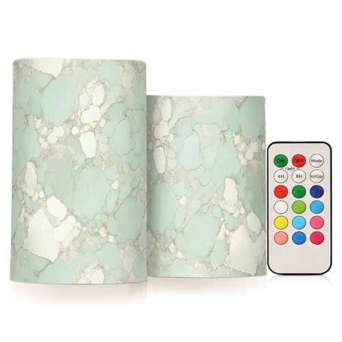 siphylline LED-Kerzen mit Timer, feuerlose, flammenlose Kerzen, flackernde Tischdekoration, batteriebetrieben, 2-teiliges Set