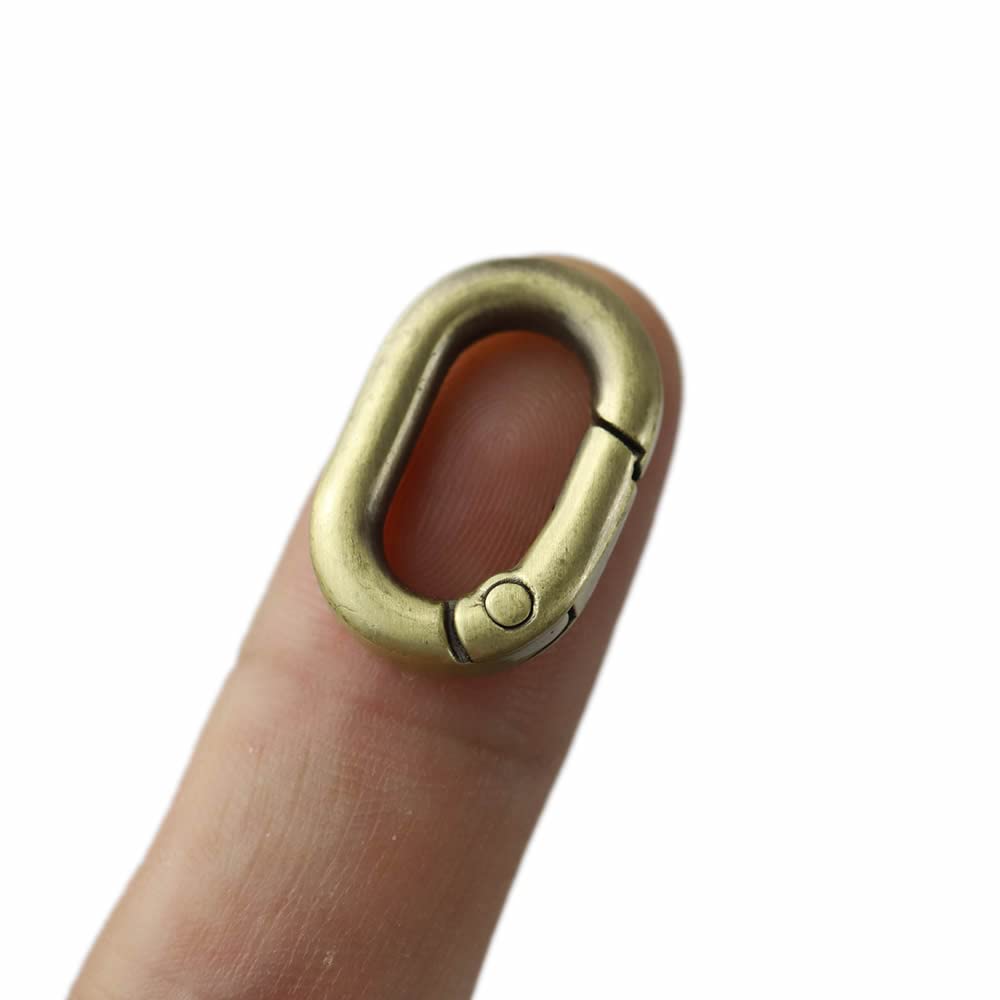 10 PCS TANJUN Carabiner Metal Spring Key Ring, Spring Keyring Buckle, Oval Ring for Bags,Purses