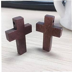 10 stks Handgemaakte Houten Kruizen Vintage Bruin Charm Hanger Accessoires Ketting Maken Gereedschap