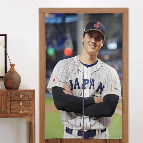 のれん 大谷翔平 暖簾 カーテン 遮光 間仕切り おしゃれ 目隠し 玄関 洗面所 飲食店 キッチン 和室 洋室 出入り口 プレゼント 新築祝い 洗濯可 和室 洋室 幅86cm丈143cm
