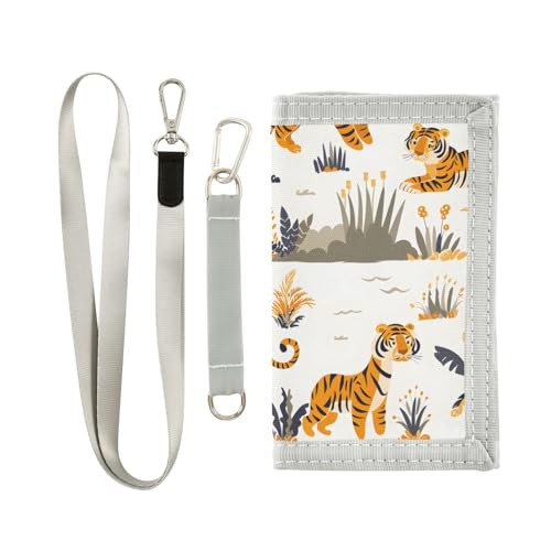 ALAZA Kids Wallets for Boys Girls Toddler Trifold Wallet Children Small Tiger with Zipper Coin Pocket