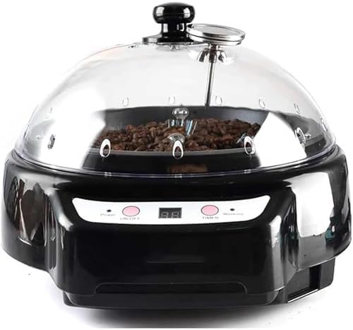 Coffee Roaster Machine, Household Electric Roasting Machine with Thermometer, 1-60min Timing Function, Transparent Cover, 500g Capacity