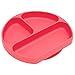 Bumkins Silicone Grip Dish, Suction Plate, Divided Plate, Baby Toddler Plate, BPA Free, Microwave Dishwasher Safe - Red