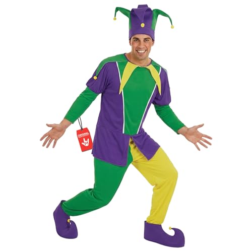 fun shack Adult Jester Costume Men, Mardi Gras Court...