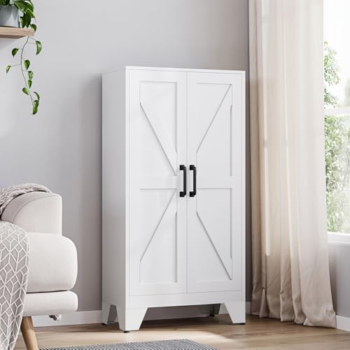 Yizosh 47" Metal Storage Cabinet with 3 Adjustable Shelves