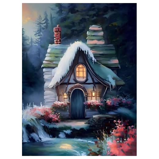 Peinture par Numéros pour Adulte Le Chalet, Activité Manuelle Kit de Peinture à l'huile sur Toile Bricolage pour Enfant avec pinceaux Peinture de Dessin de Pigment Acrylique, sans Cadre 90x120cm L-520