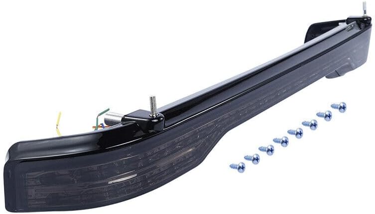 Miniatura 8 de TCMT Pestillos negros de 10.7 pulgadas, paquete picado, almohadilla de respaldo de maletero LED humo con señal de giro de freno para Harley Tour Pak