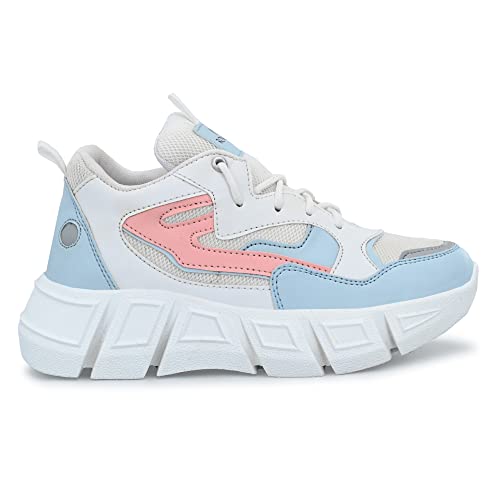 Image of ROWLANS Women's Synthetic Leather Stylish /Comfortable /Running /Gym Lace-Ups Sports Shoes