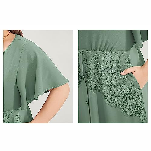 Robe de bal col en v grande taille trapèze pour sublimer les formes en soirée - 2