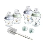 Tommee Tippee Natural Start Newborn Starter Set, 150ml and 260ml Anti-Colic Baby Bottles with Slow Teat Included, Slow & Medium-Flow Breast-Like Teats for a Natural Latch, Self-Sterilising, Blue