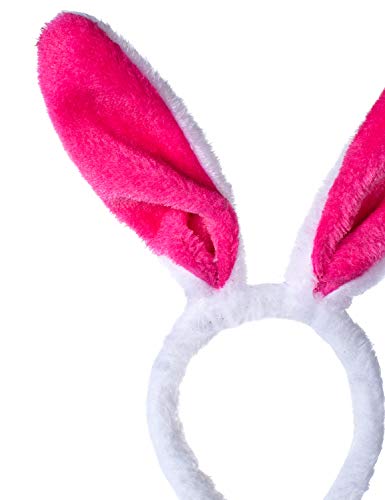 Cute Soft Touch Bunny Ears Headband Christmas Rabbit Ears Headband Gift For Children Kids Girls (Rose Red) #TOP4