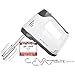 EMERIO elektrischer Handmixer Handrührer Mixer Handrührgerät mit 400 Watt 5 Geschwindigkeiten & Turbotaste extra lange Schneebesen + Knethaken aus Edelstahl (geschirrspülgeeignet) BPA-frei HM-130365