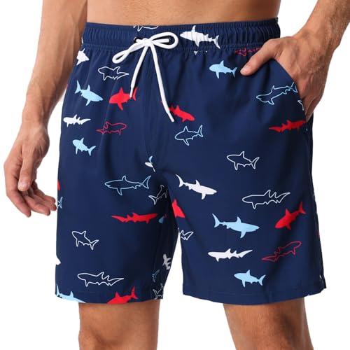 Mens Swim Trunks with Compression Liner, 7