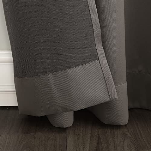 Sun Zero Barrow 2-Pack Solid Total Blackout Rod Pocket Curtain Panel Pair, 54" x 84", Steel, Steel Gray, W 108" x L 1" (2 Panels) - Image 3