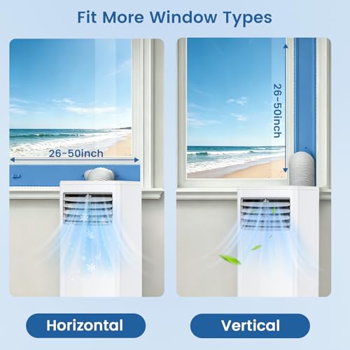 Image of Electactic 8000 BTU Portable Air Conditioner, 4-in-1 AC Unit with Dehumidifier Fan LED Display, Remote Control, Quiet, Sleep Mode, 360 Casters, Window Kit for Room Office Apartment