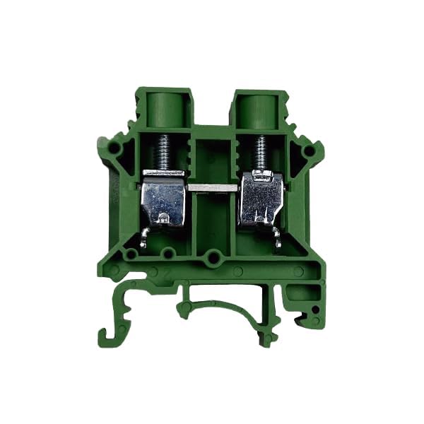 DIN Rail Terminal Blocks International Connector DK10N Dinkle UL Screw Type 600V 60A 6-20AWG, Pack of 50 (Green)