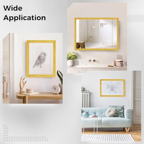 Bright Gold Flexible Molding Trim Wall Trim, 16.4 Feet Self Adhesive Peel and Stick Molding Ceiling Molding Cabinet Border, Mirror Frame Trim Wall Trim for Home Decor Wall Molding & Trim by OMISTAR - Image 6