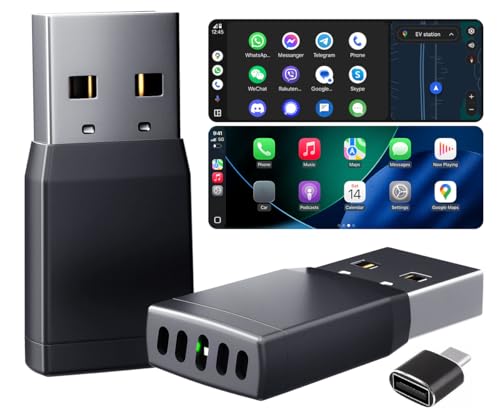 2025�N�V�^ ���C�����X CarPlay & Android Auto �A�_�v�^�[ �����^�݌v�EBluetooth5.3�E��5?10�b�Ŏ����Đڑ� �L��CarPlay/Android Auto�𖳐��� Type-C�A�_�v�^�[�t�� ���{��������t�� USB