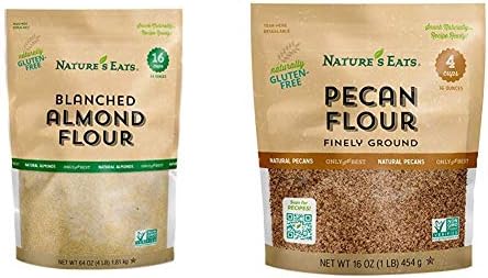Nature's Eats Blanched Almond Flour, 64 Ounce & Pecan Flour Finely Ground, 16 Ounce