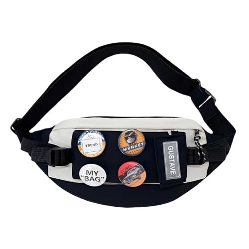 GUSTAVE® Waist Bags for Men Women with 4 Badges and Adjustable Strap, Waterproof Bumbag Creative...