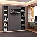 Oakland Living Easy-Lift Twin Murphy Wall Bed in Dark Grey with Two Bookshelves