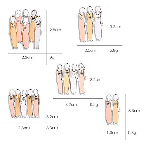 LLYANZ Tri-Color Handmand 2/3/4/5/6 Sisters Pin Best Friends Sisterhood Brooch4