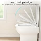 YORKING Family Toilet Seat Adjustable Soft Close Toilet Seat Potty Training Toilet Seat Shape Dual Fixing Stainless Hinges Close Mechanism Removable for Cleaning (Square) - Image 5