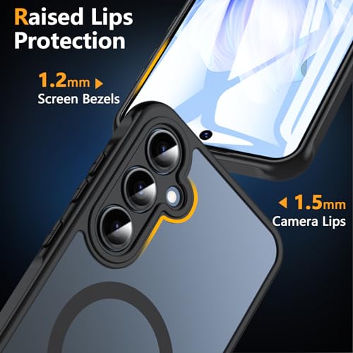 BESINPO Magnetisch Für Samsung Galaxy A55 5G Hülle mit Panzerglas Glas, Militärschutz Handyhülle A55 5G Stoßfest Robust Dünn Schutzfolie… – Ansicht 5