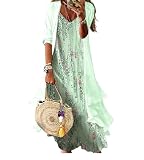 Vestido Mujer Dos Piezas Boho Floral Vestido Largo De Gasa con Cárdigan Talla Grande Elegante para Invitadas De Boda Y Uso Casual Q(46,XL)