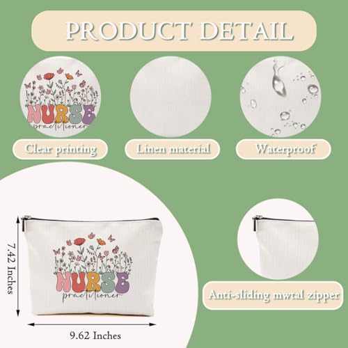 Nurse Practitioner Gifts for women Makeup Bag Nursing Cosmetic Bag Accessories Appreciation Gifts for Women Nurses Coworkers Graduation Birthday Survival Kit Makeup Travel pouch3