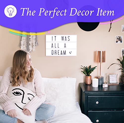 My Cinema Lightbox - Xl Light Up Marquee Box, 17"X12" - Cinema Lights Led Sign With 100 Black & Red Changeable Letters - Large Light Box Letters #TOP1