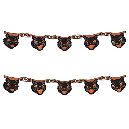 Beistle 2 Piece Vintage Halloween Party Decorations - Black Cat B...