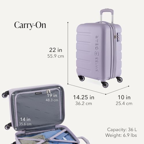 Image of SwissGear 7366, Evening Haze, 3-Piece Set (19 /23 /27), Signature Hardside Expandable Luggage With Spinner Wheels