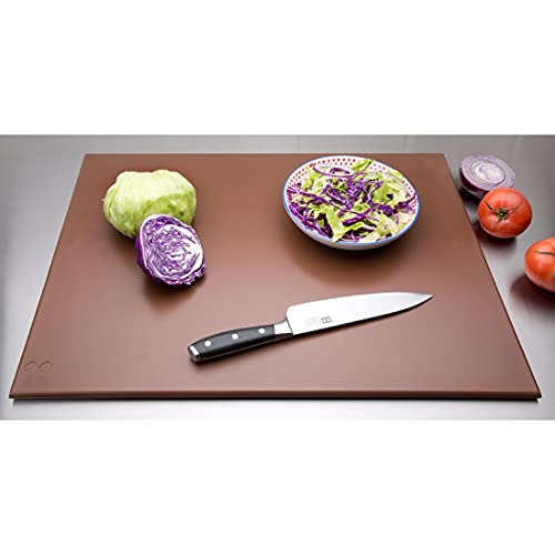 Planche à découper PEHD haute densité Hygiplas marron rigide J005