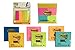 Post Notes Bright Colors Set with 6 Super Stickey 3 x 3 Notes, Pack of 1 3/8" x 1 7/8" Notes, and Flag Markers in Assorted Bright Colors