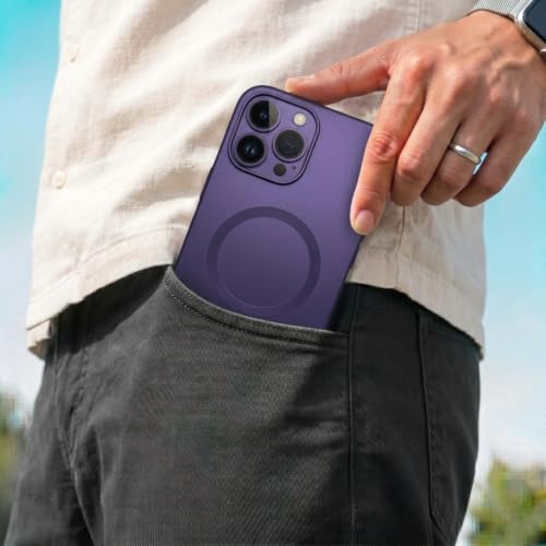 Image of amazon basics Premium Mag-Safe Case for iPhone 16 Pro Max | Shockproof & Anti-Scratch Cover | Soft Silicone with Wireless Charging | Camera Lens Guard - Light Purple