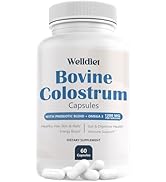 Welldiet Colostrum Supplement – Bovine Colostrum for Women, 60 Capsules, for Gut Health, Hair Gro...