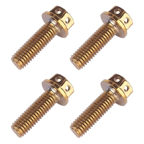 YANRUHFL 4Pcs Stainless Steel Flange Hex Head Bolt M8x10 15 20 25 30mm Screws for Bicycle Motorcycle (Gold, M8x25mm) by YANRUHFL - Used condition - Image 4
