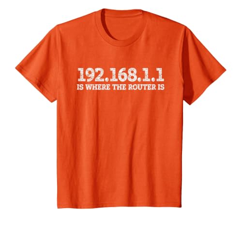 Router IP Address 192.168.1.1 Nerd Geek Networking T-Shirt, Youth, Orange, 2T