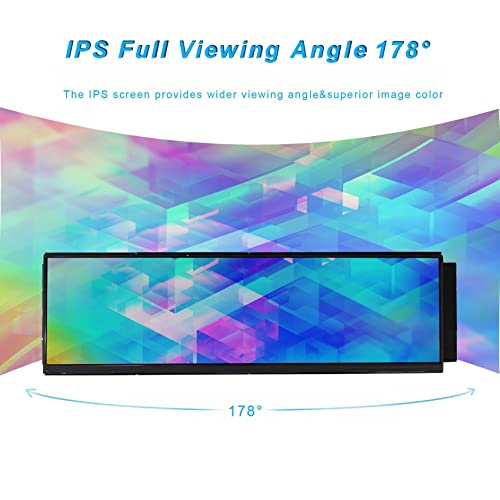Image of VSDISPLAY 12.6 Inch IPS LCD Screen Monitor 1920x515 Display with Cable Kit,Fit for DIY Y60 PC Case CPU GPU Secondary Monitor Panel