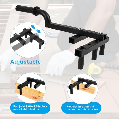 YZZHAJ Decking Board Straightening Tool, Steel Decking Board Bender for Straightener Bending Boards, Heavy Duty Steel Adjustable Deck Tool Fit for Wood Decks Tightening up the Gap by YZZHAJ - Used condition - Image 4