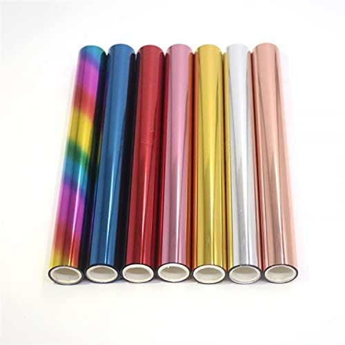 BAOFALI 7Pcs Hot Foil, Toner Reactive Foil Roll Metallic Variety Multi Color 4.8x197''eters Hot Stamping FoilGold Foil,Foil by Laser PrinterToner Reactive Foil for Scrapbooking Paper Crafts
